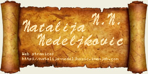 Natalija Nedeljković vizit kartica